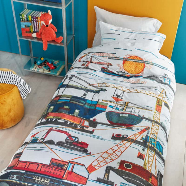 Bedding House Seaport Cotton Multicoloured Quilt Cover Set (6683554480172)