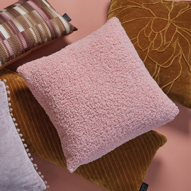 Bedding House Sherpa Mauve 45x45cm Filled Cushion (6683015413804)