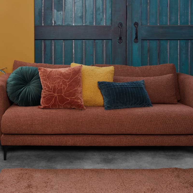 Bedding House Sherpa Ochre 45x45cm Filled Cushion (6682283180076)