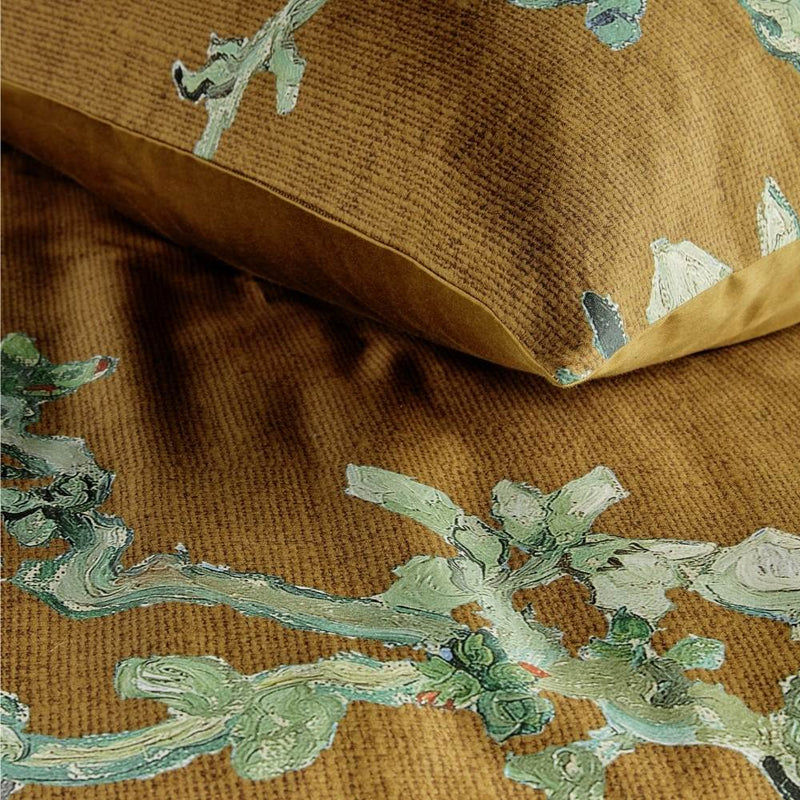 Bedding House Van Gogh Blossoming Ochre Cotton Sateen Quilt Cover Set (6831070937132)