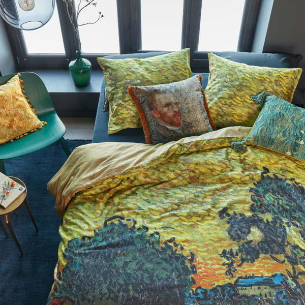 Bedding House Van Gogh Evening Twilight Cotton Sateen Ochre Quilt Cover Set (6683666612268)