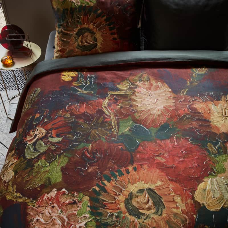 Bedding House Van Gogh Gladioli Cotton Sateen Red Quilt Cover Set (6683648819244)