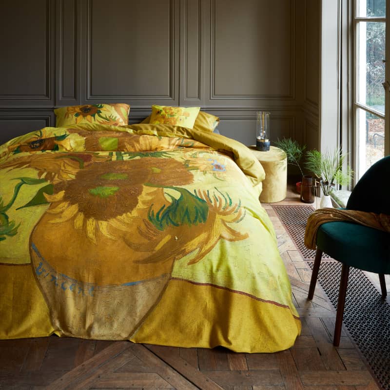 Bedding House Van Gogh Tournesol Cotton Sateen Yellow Quilt Cover Set (6683634040876)
