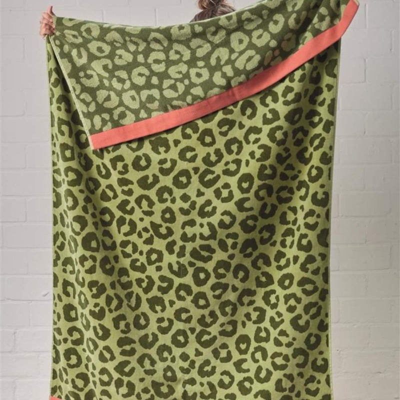 Bedding House Wildcat Green Beach Towel (6827012587564)