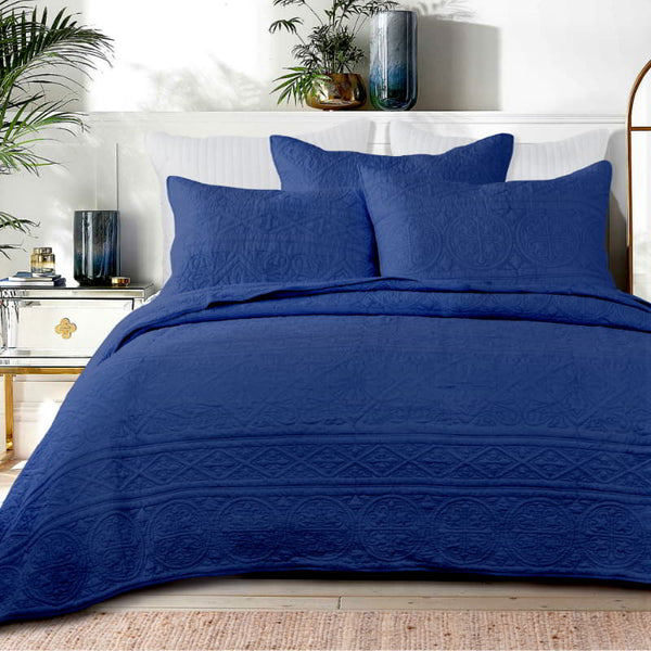 Classic Quilts Navy Coverlet Set (6670368636972)