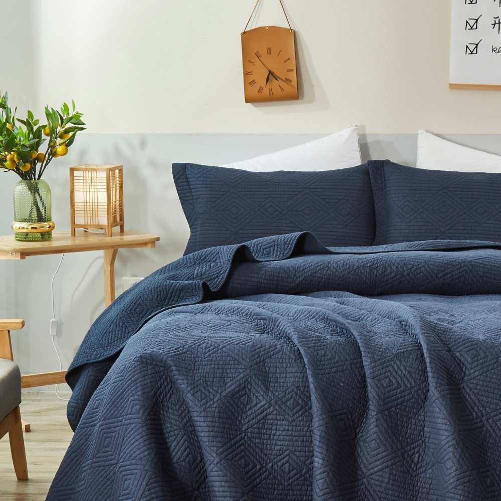 Classic Quilts Diamond Navy European Pillowcase Australia