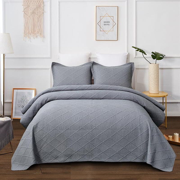 Classic Quilts Misty Grey Coverlet Set (6634322395180)
