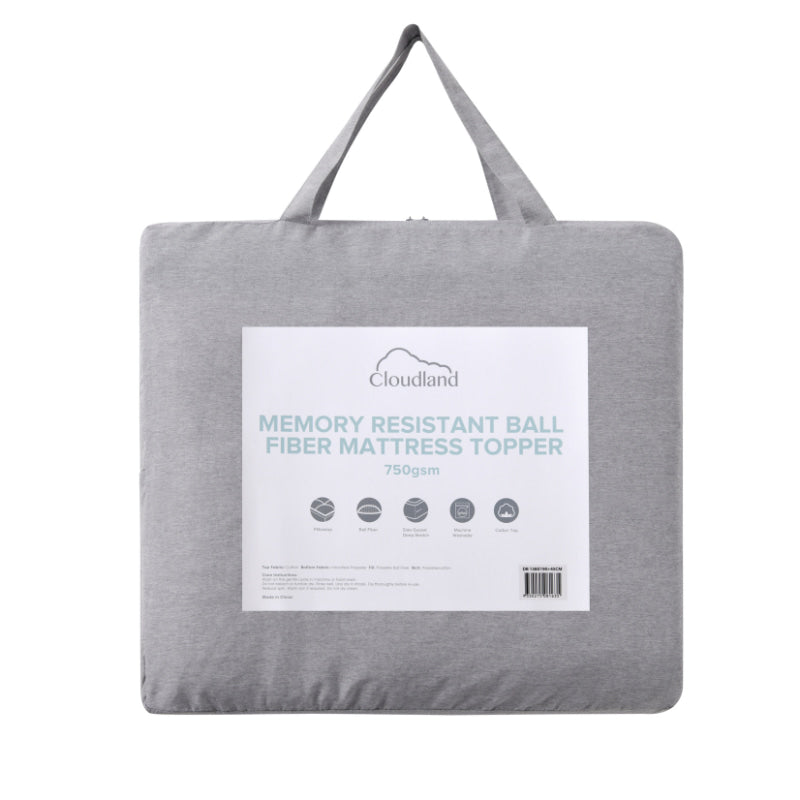 Cloudland Memory Resistant Microball Fill 750GSM Mattress Topper (6946582986796)