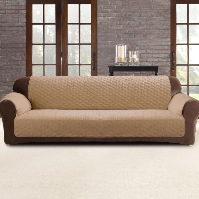 Custom Fit Dark Flax Sofa Cover Protector (6660875354156)