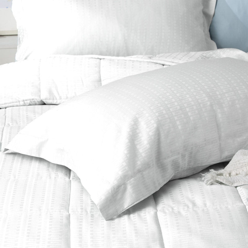 Ddecor Home Binary White 500 Thread Count Jacquard Cotton Comforter Set (6885524996140)