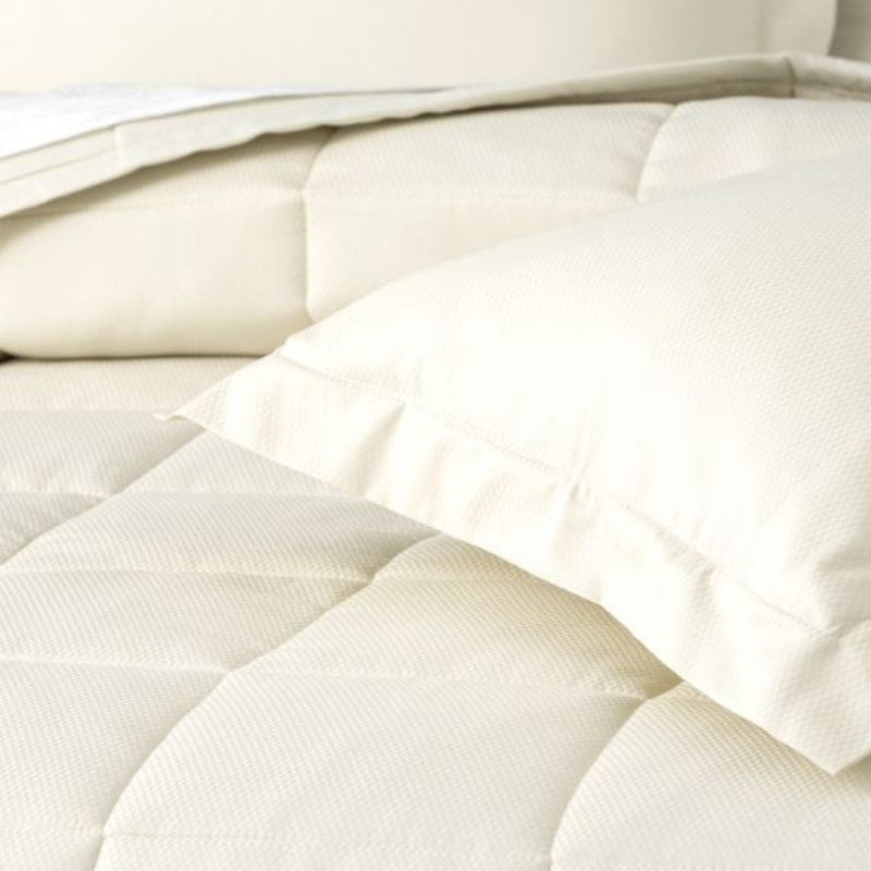 Ddecor Home Checks Ivory 500 Thread Count Jacquard Cotton Comforter Set (6885528567852)