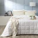 Ddecor Home Checks White 500 Thread Count Jacquard Cotton Comforter Set (6885557665836)