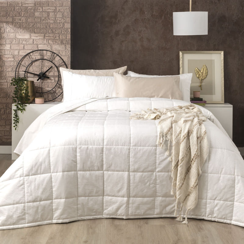 Ddecor Home Mosaic White 500 Thread Count Jacquard Cotton Comforter Set (6885629296684)