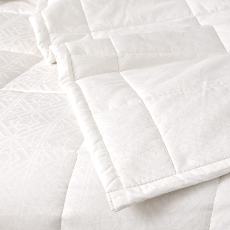 Ddecor Home Mosaic White 500 Thread Count Jacquard Cotton Comforter Set (6885629296684)