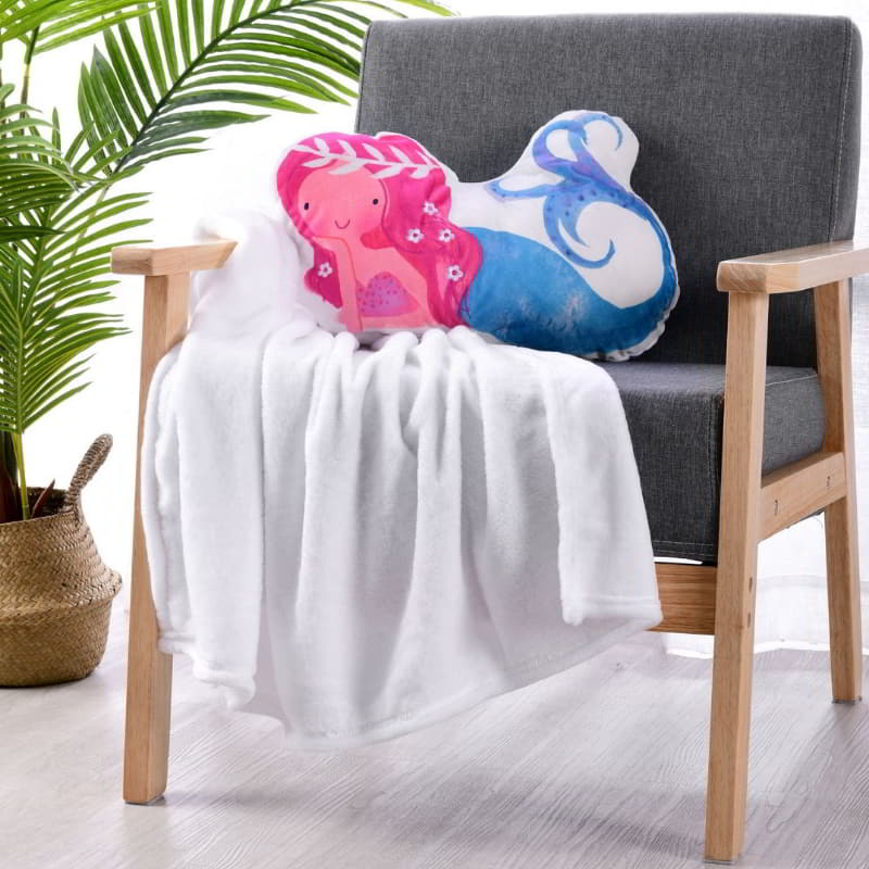 Happy Kids Mermaid Novelty 40x34cm Cushion with Throw (6726459523116)