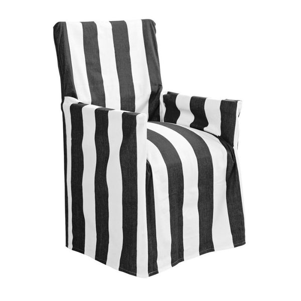 J.Elliot Outdoor Stripe Director Black Chair Cover (6669663567916)