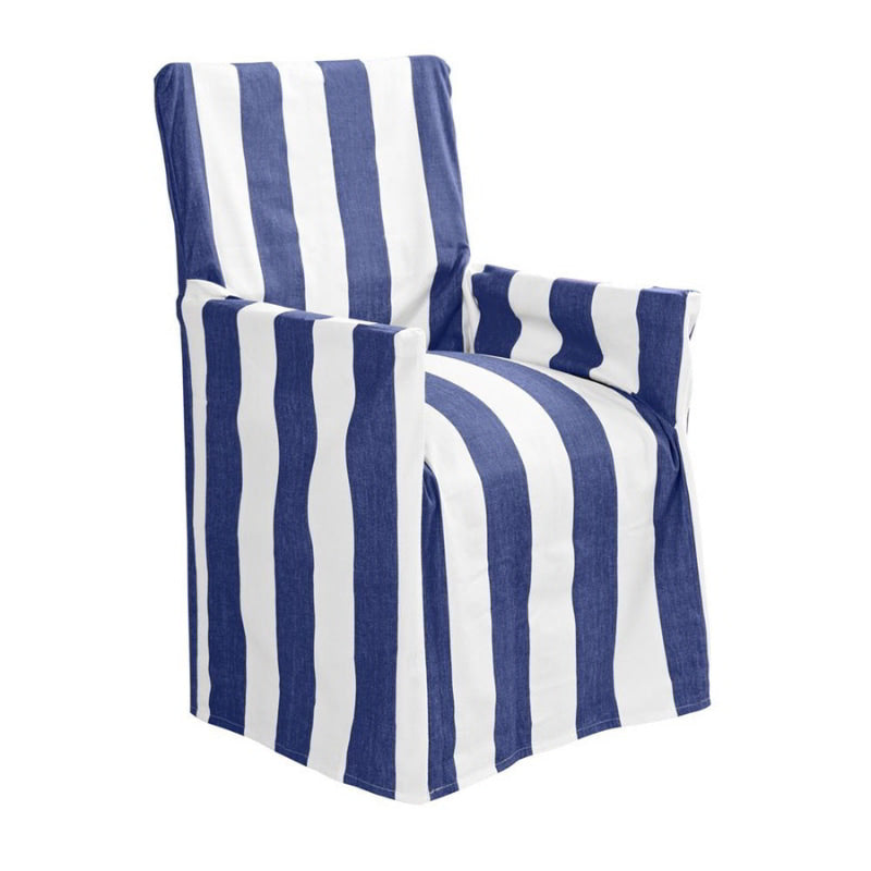 J.Elliot Outdoor Stripe Director Blue Chair Cover (6669663600684)
