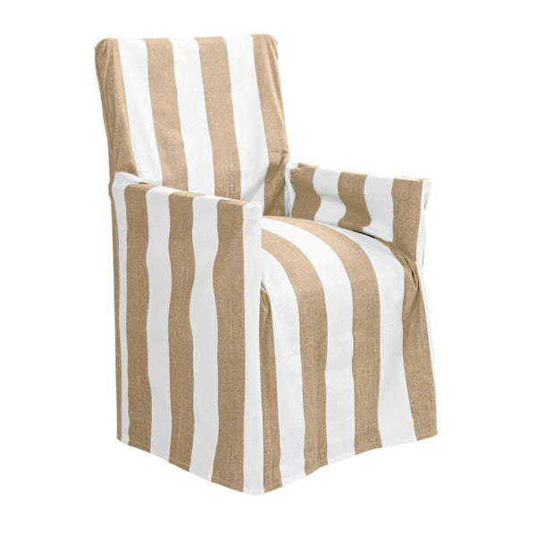 J.Elliot Outdoor Stripe Director Taupe Chair Cover (6669663666220)