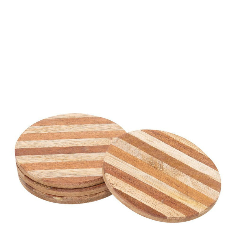 J.Elliot Willow Natural and Brown Coaster Set of 4 (6671736471596)