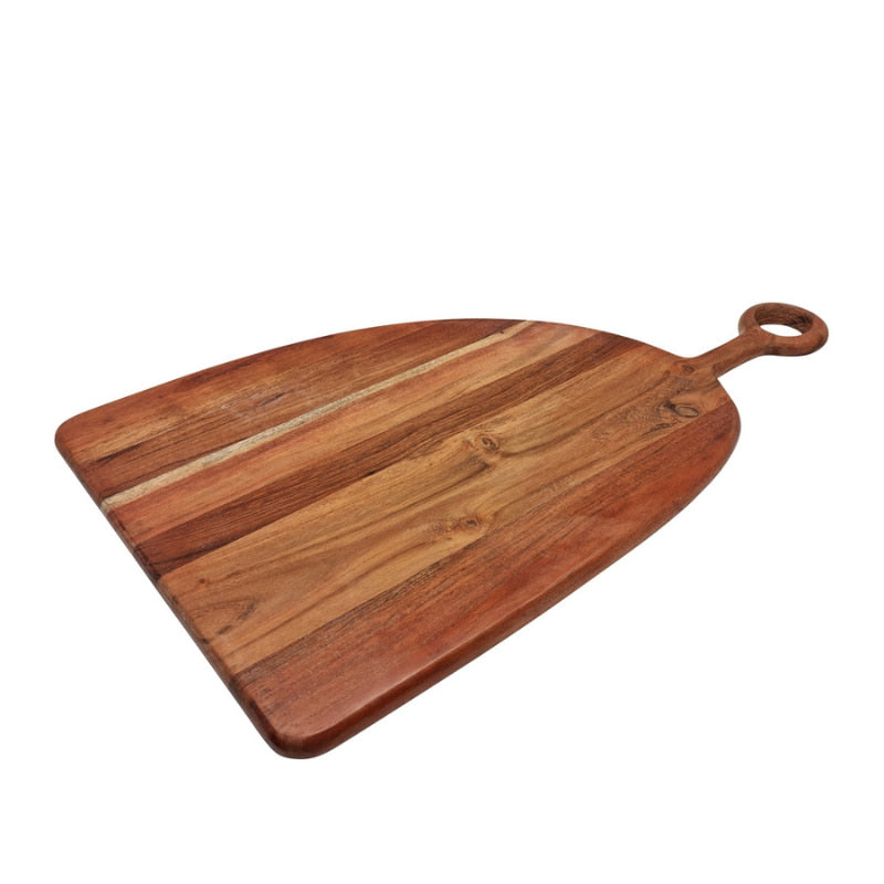 alt="Side details of a chopping board handcrafted with acacia wood is designed to last."