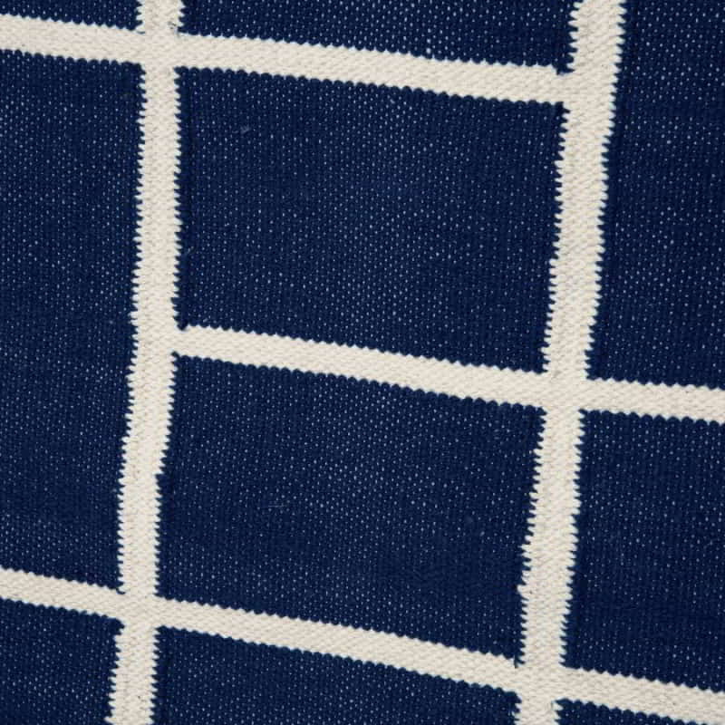alt="Closer view of Nadia Rug for modern-contemporary interiors in navy colourway"