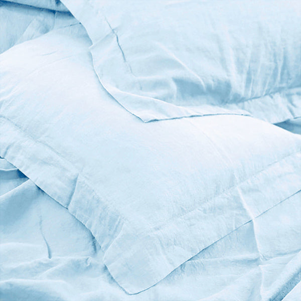 Luxurious Jenny Mclean Doux Pure Linen Mist Pillowcases made from Egyptian cotton, offering smooth texture and natural aroma for restful sleep.