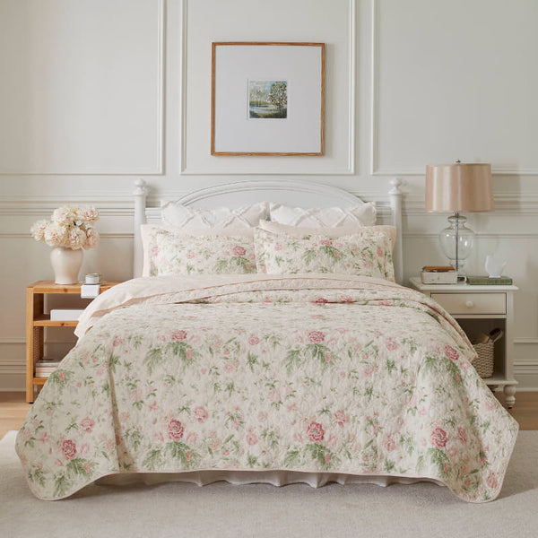 Laura Ashley Breezy Floral Printed Coverlet