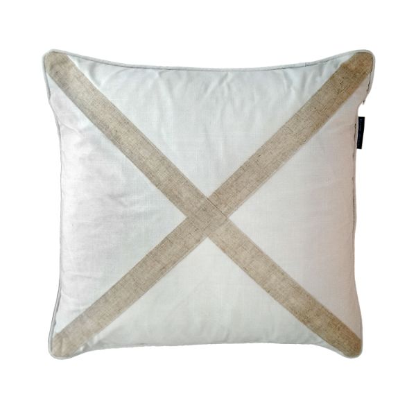 Mirage Haven East Cross Silver and White 50x50cm Cushion Cover