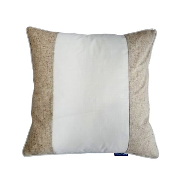 Mirage Haven Ezra Panel Silver and White 50x50cm Cushion Cover