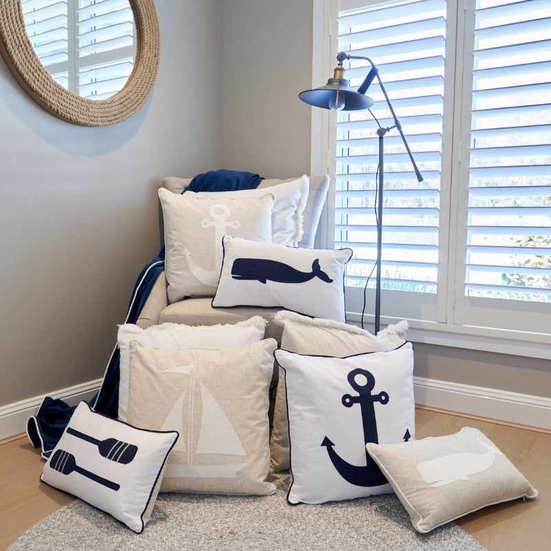 Mirage Haven Ore Dark Blue and White 30x50cm Kids Cushion Cover