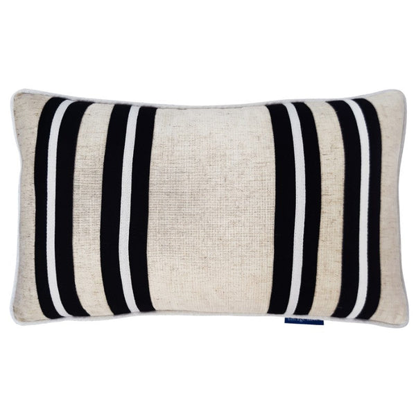 Mirage Haven Leo Stripes Black and Silver 30x50cm Cushion Cover