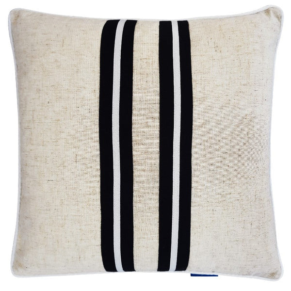 Mirage Haven Leo Stripes Black and Silver 50x50cm Cushion Cover