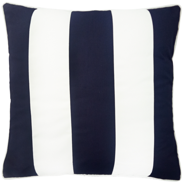 Mirage Haven Eden Outdoor Stripe Dark Blue and White 50x50cm Cushion Cover
