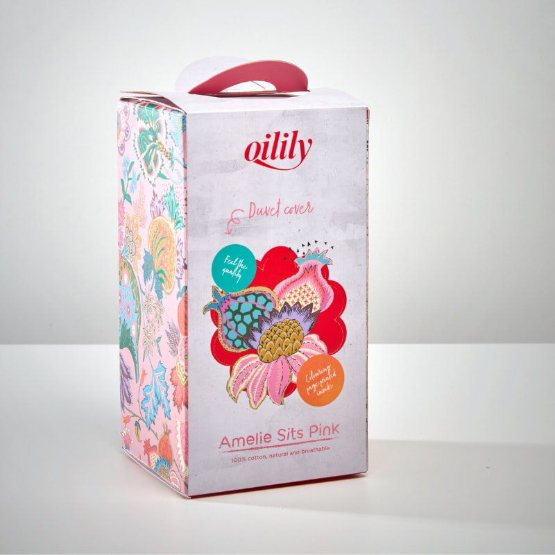 Oilily Party Blocks Cotton Multicoloured Quilt Cover Set (6683661598764)