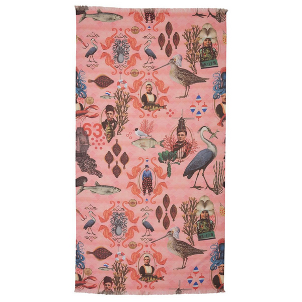 Oilily Urker Fish Story Printed Cotton Beach Towel (6683653439532)