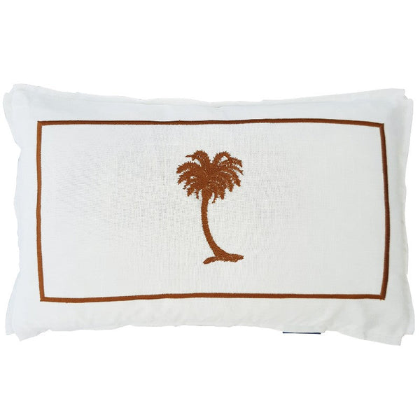 Mirage Haven Cove Palm Tree Brown and White 30x50cm Cushion Cover