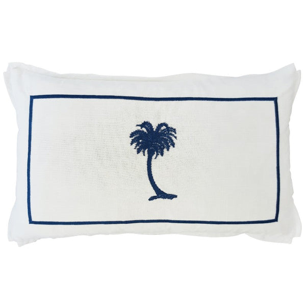 Mirage Haven Ceanna Palm Tree Blue and White 30x50cm Cushion Cover
