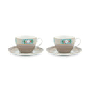 PIP Studio Blushing Birds Porcelain Khaki 280ml Tea Cup and Saucer Set of 2 (6988765397036)