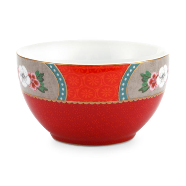 PIP Studio Blushing Birds Star Flower Porcelain Red 9.5cm Bowl (6987637686316)