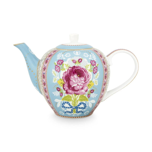 PIP Studio Floral Porcelain Blue 1.6L Teapot (6986507550764)