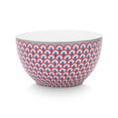 PIP Studio Flower Festival Scallop Red Light Blue 9.5cm Bowl (6982908411948)