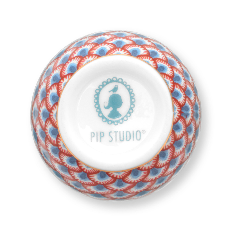 PIP Studio Flower Festival Scallop Red Light Blue Egg Cup (6983311491116)