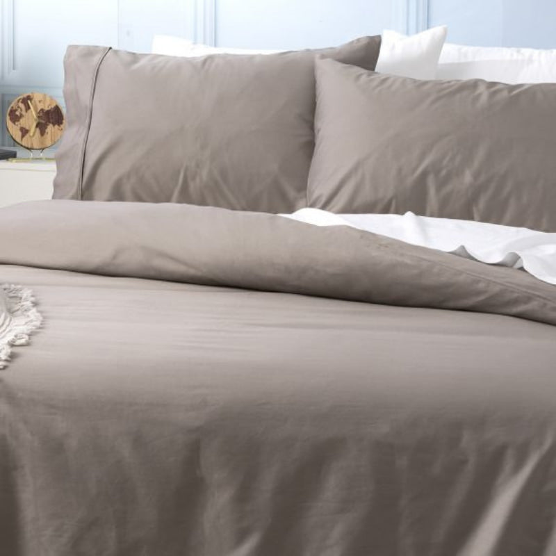 Park Avenue Natural Bamboo Cotton 500 Thread Count Pewter Quilt Cover Set (6758407733292)