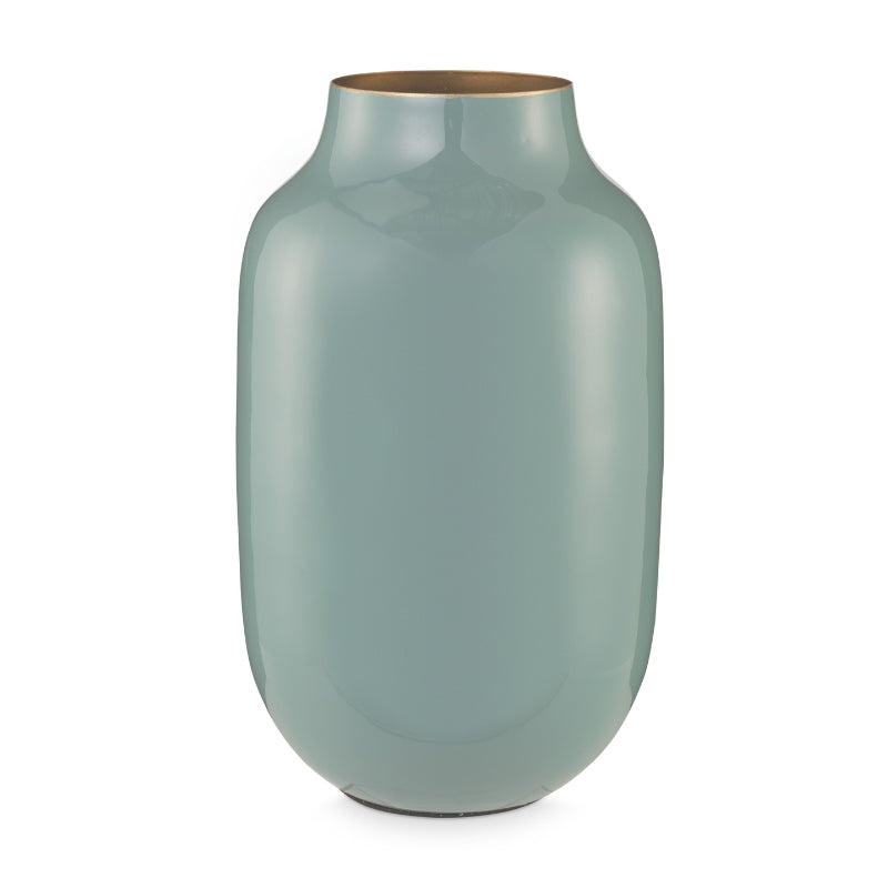 PIP Studio Blue 14cm Oval Metal Vase (6854454706220)