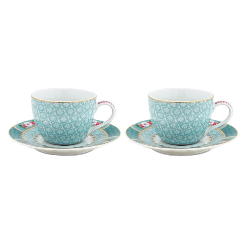 PIP Studio Blushing Birds Blue Espresso Cup and Saucer (6988493946924)