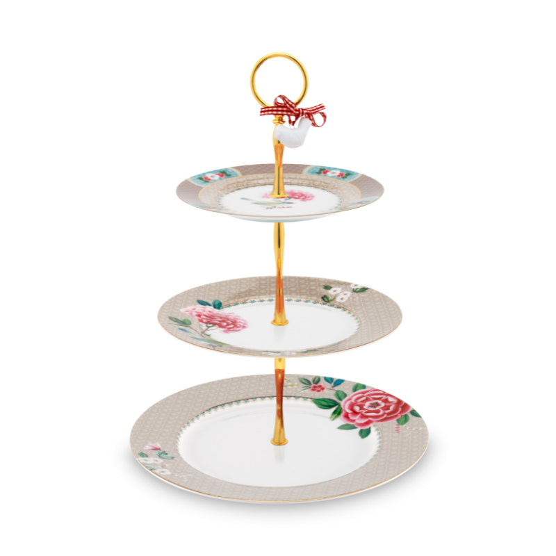 PIP Studio Blushing Birds Khaki 3 Layer Cake Stand (6987491672108)