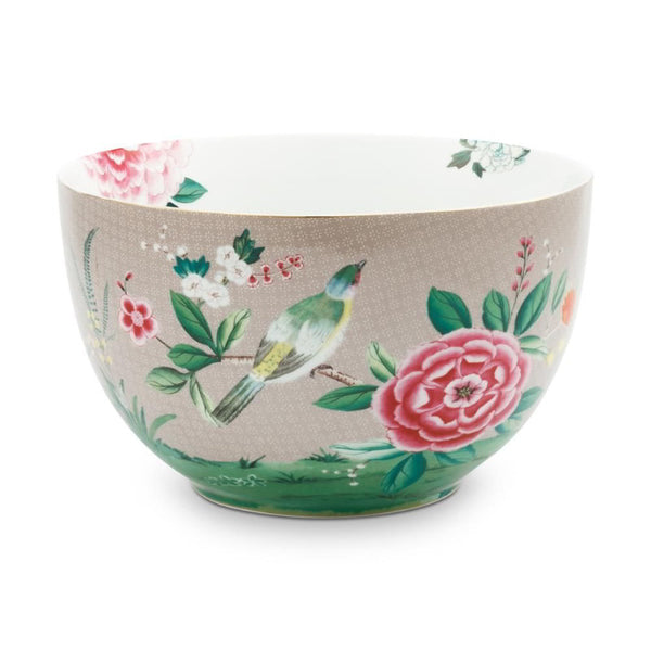 PIP Studio Blushing Birds Porcelain Khaki 23cm Bowl (6988739313708)