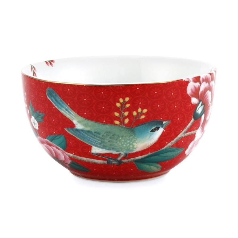 PIP Studio Blushing Birds Porcelain Red 12cm Bowl (6988771917868)