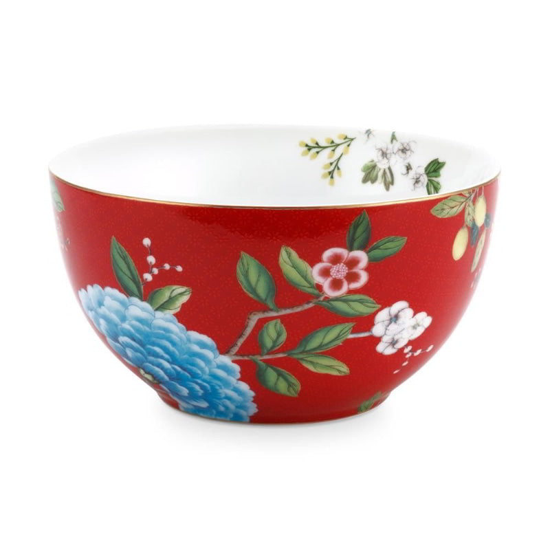 PIP Studio Blushing Birds Porcelain Red 15cm Bowl (6988773031980)