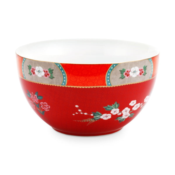 PIP Studio Blushing Birds Porcelain Red 18cm Bowl (6988773883948)